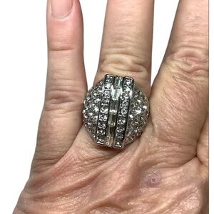 Elegant Silver Plated cubic zirconia Ring